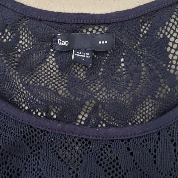 Gap Women's Navy Blue Maxi Dress with Lace Top Large  and Very Long - Picture 7 of 9